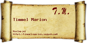 Timmel Marion névjegykártya